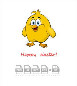 Happy Cartoon Easter Vector
