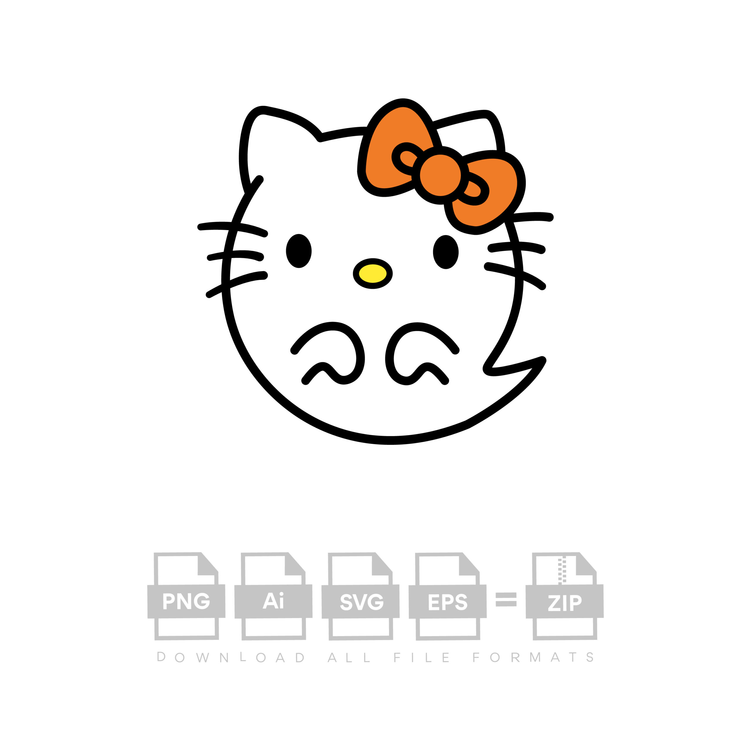 Hello Kitty Ghost Vector Halloween Vector Cut File Cricut Vector