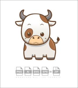 Kawaii Cow  Vector