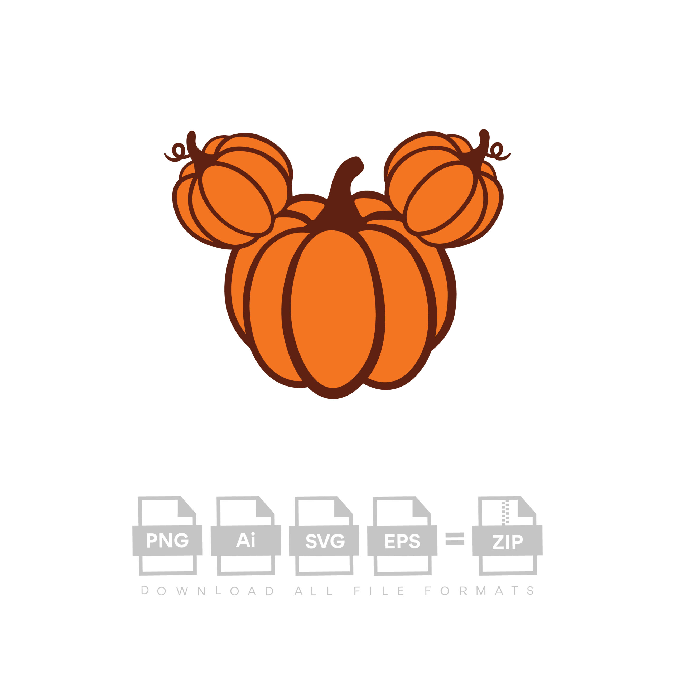 Mickey Mouse Punpkin Halloween Cut File Cricut Vector