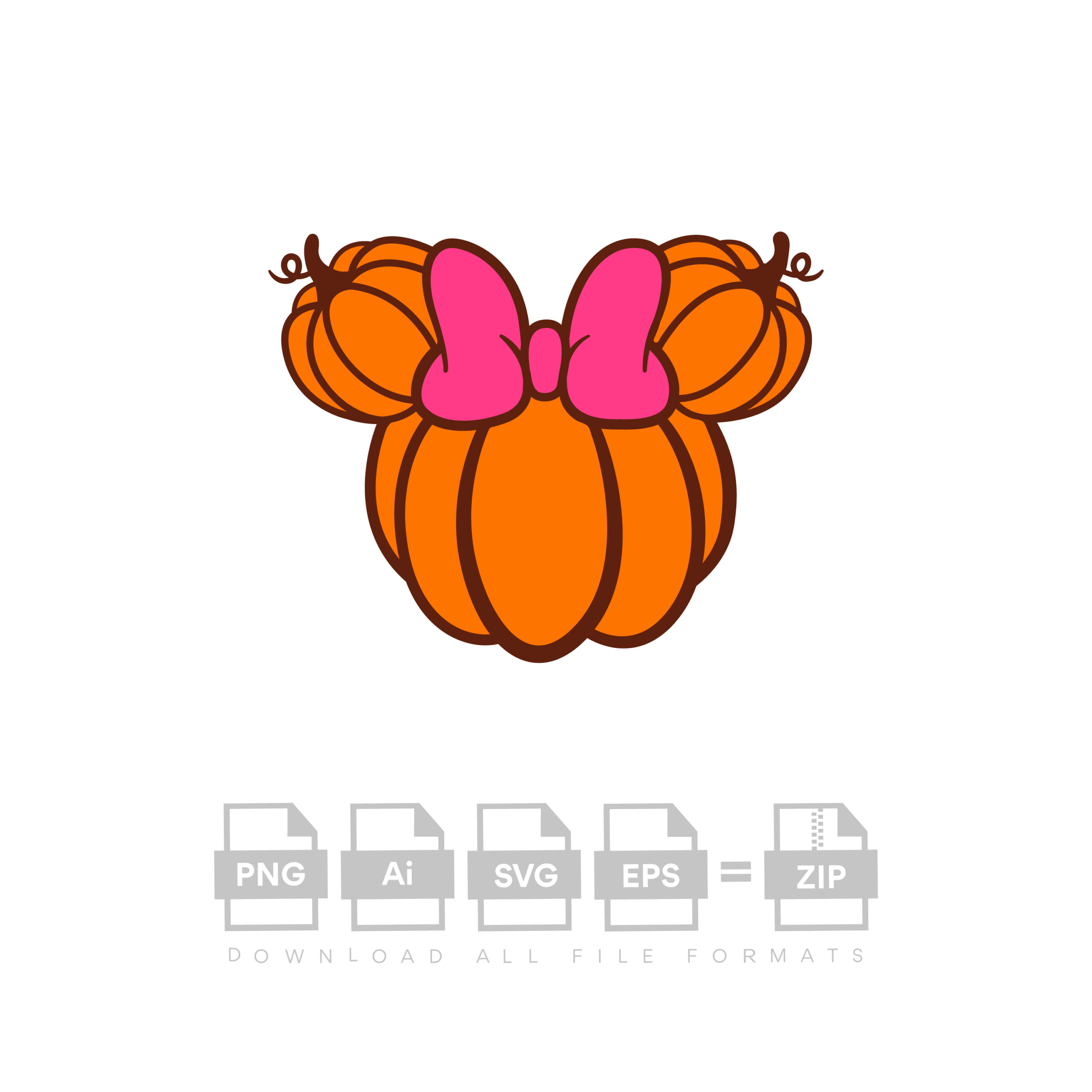 Minnie Mouse Punpkin Vector Halloween Vector Cut File Cricut Vector