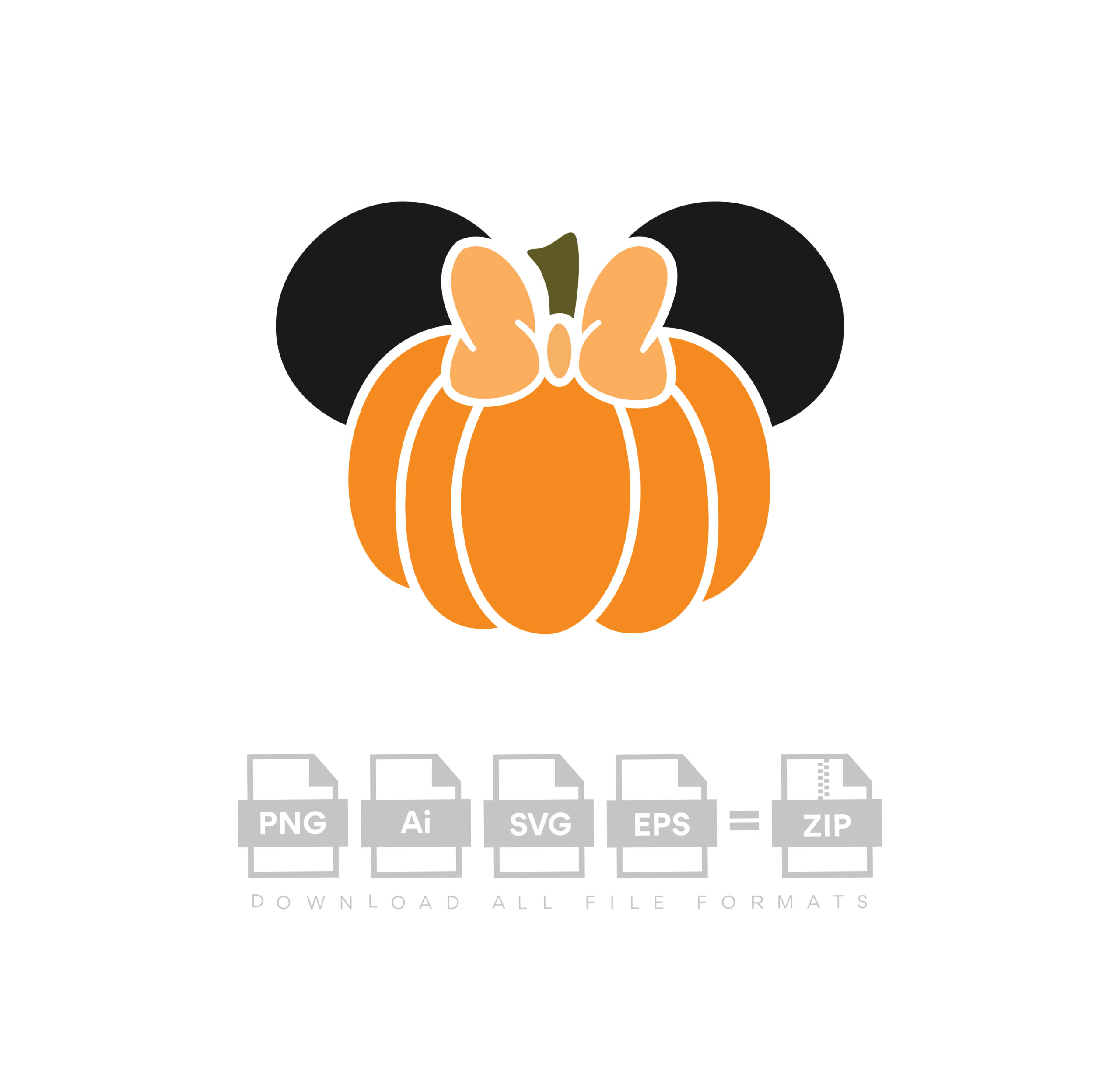 Mickey Pumpkin Halloween Vector