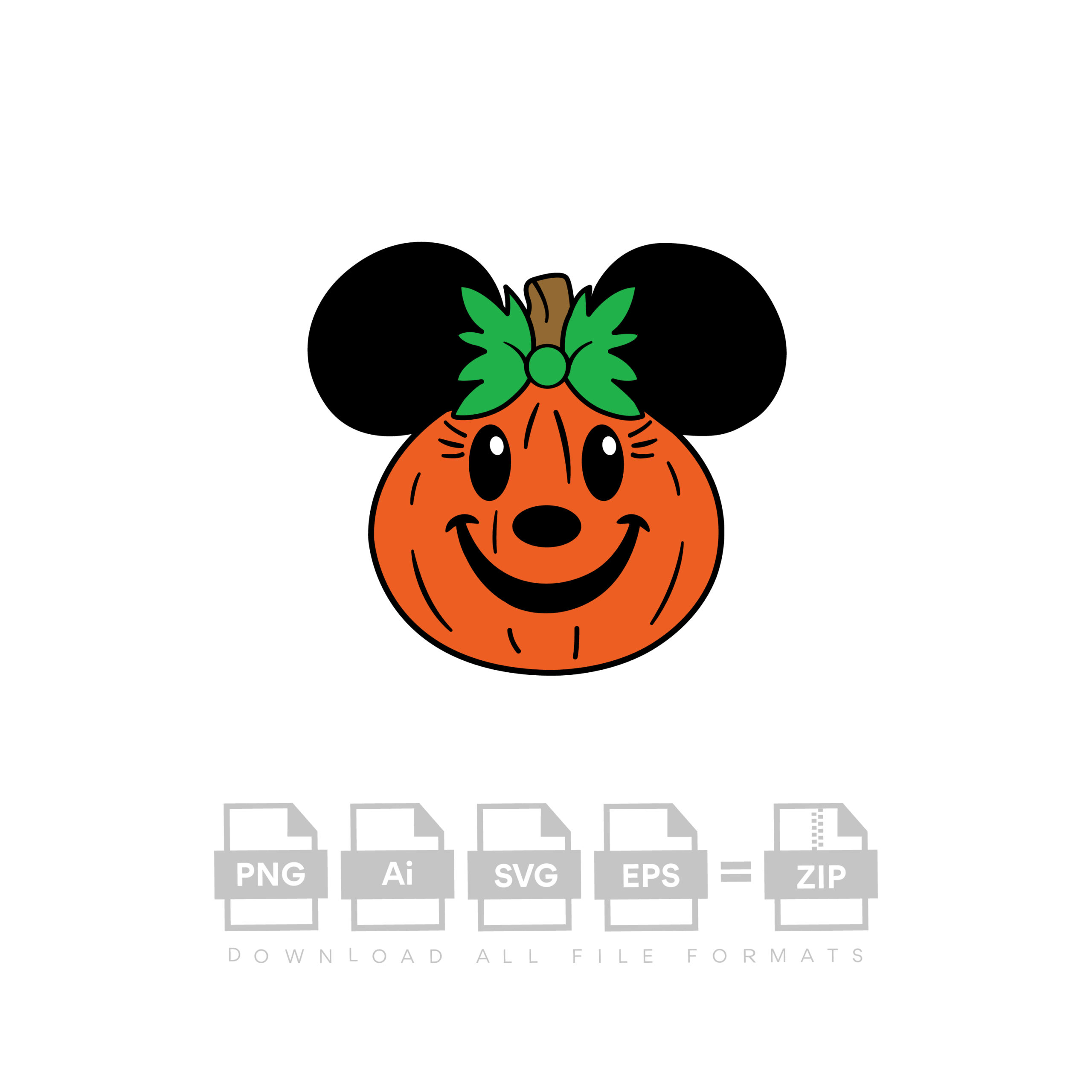 Minnie Punpkin Vector Halloween Vector Cut File Cricut Vector