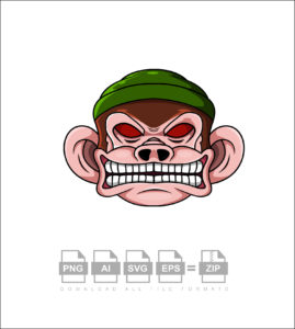 Monkey Head Mascot Logo Vector