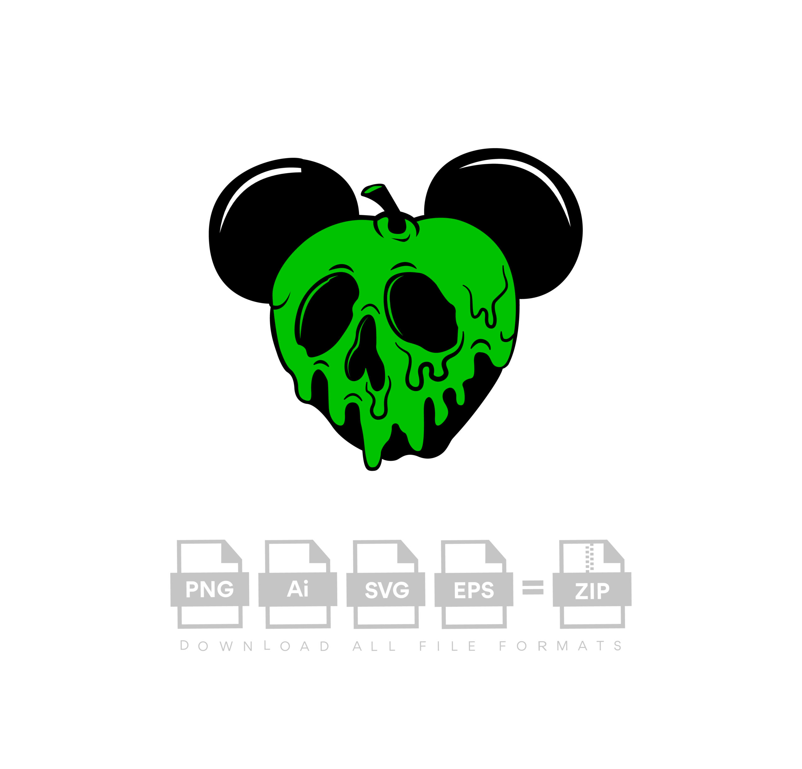 Poison Apple Mickey Halloween Vector