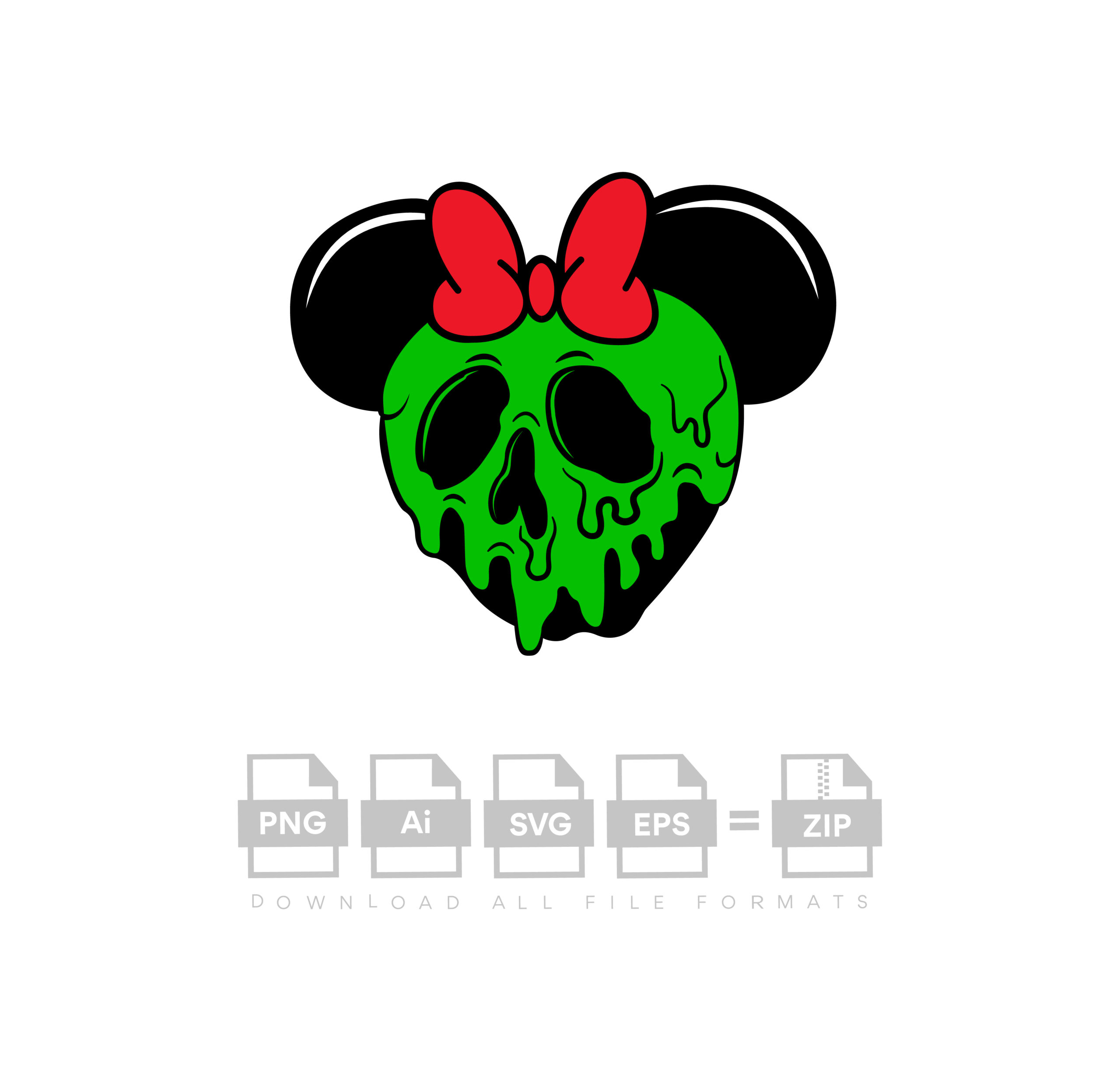 Poison Apple Minnie Halloween Vector