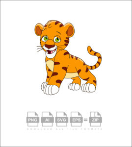 Shy Tiger Cub Vector