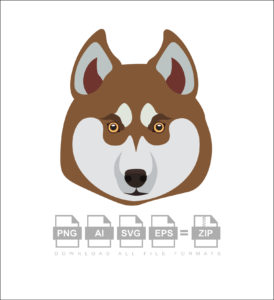 Siberian Husky Breed Close Up Dog Vector