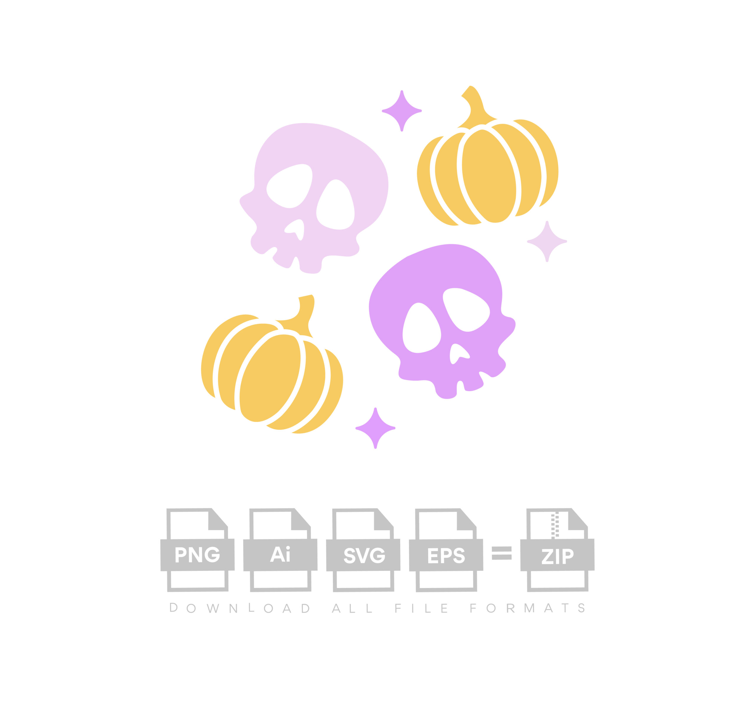 Skull Pumpkin Halloween Vector