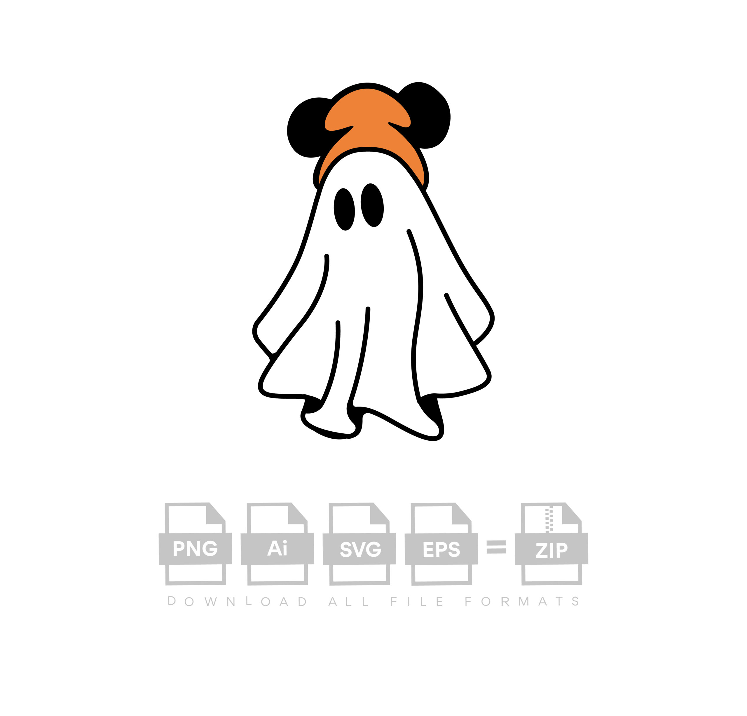 Spooky Ghost  Mickey Halloween  Cut Vector