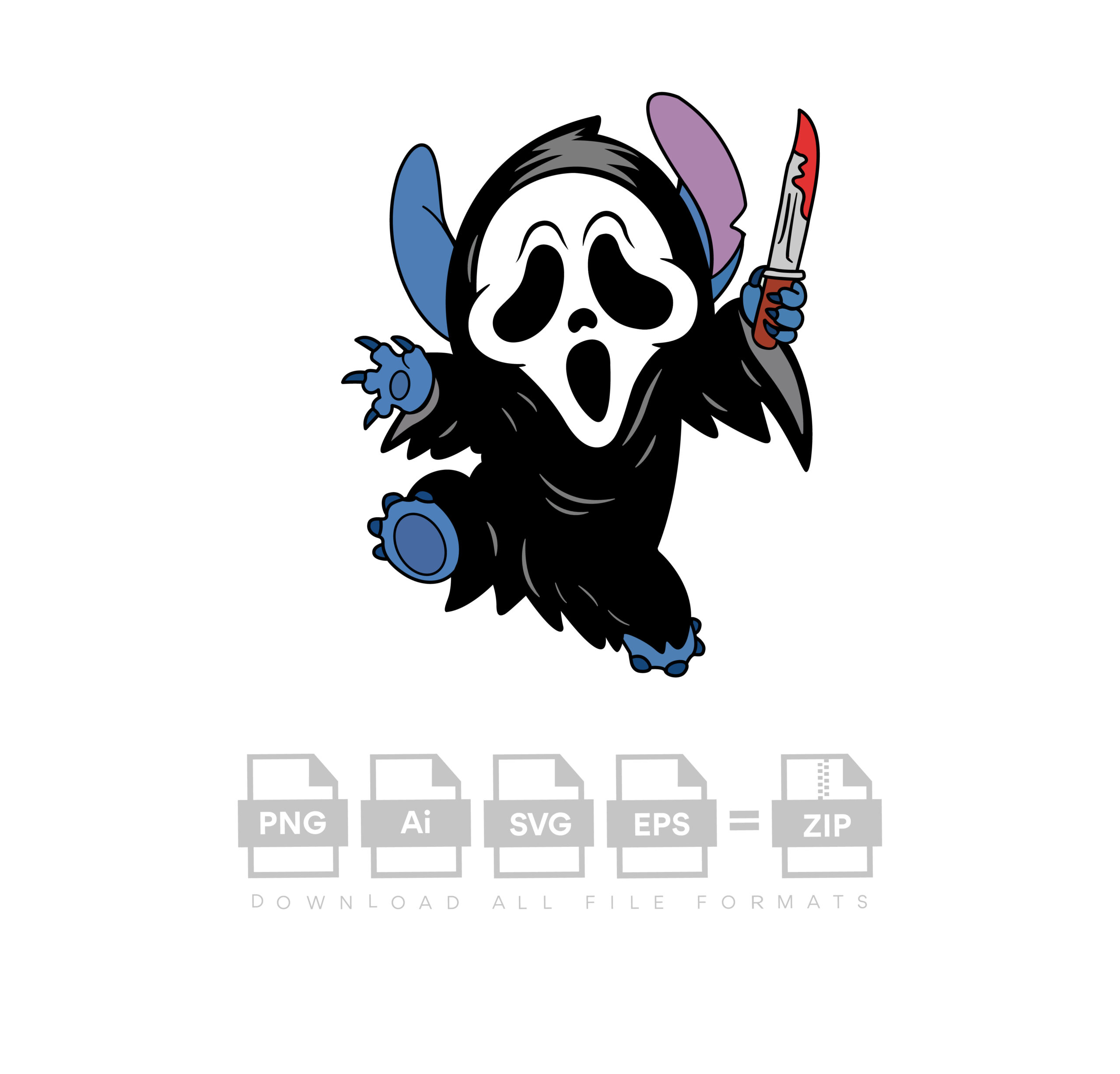 Stitch Scream Vector Halloween Vector Cut File Cricut Vector