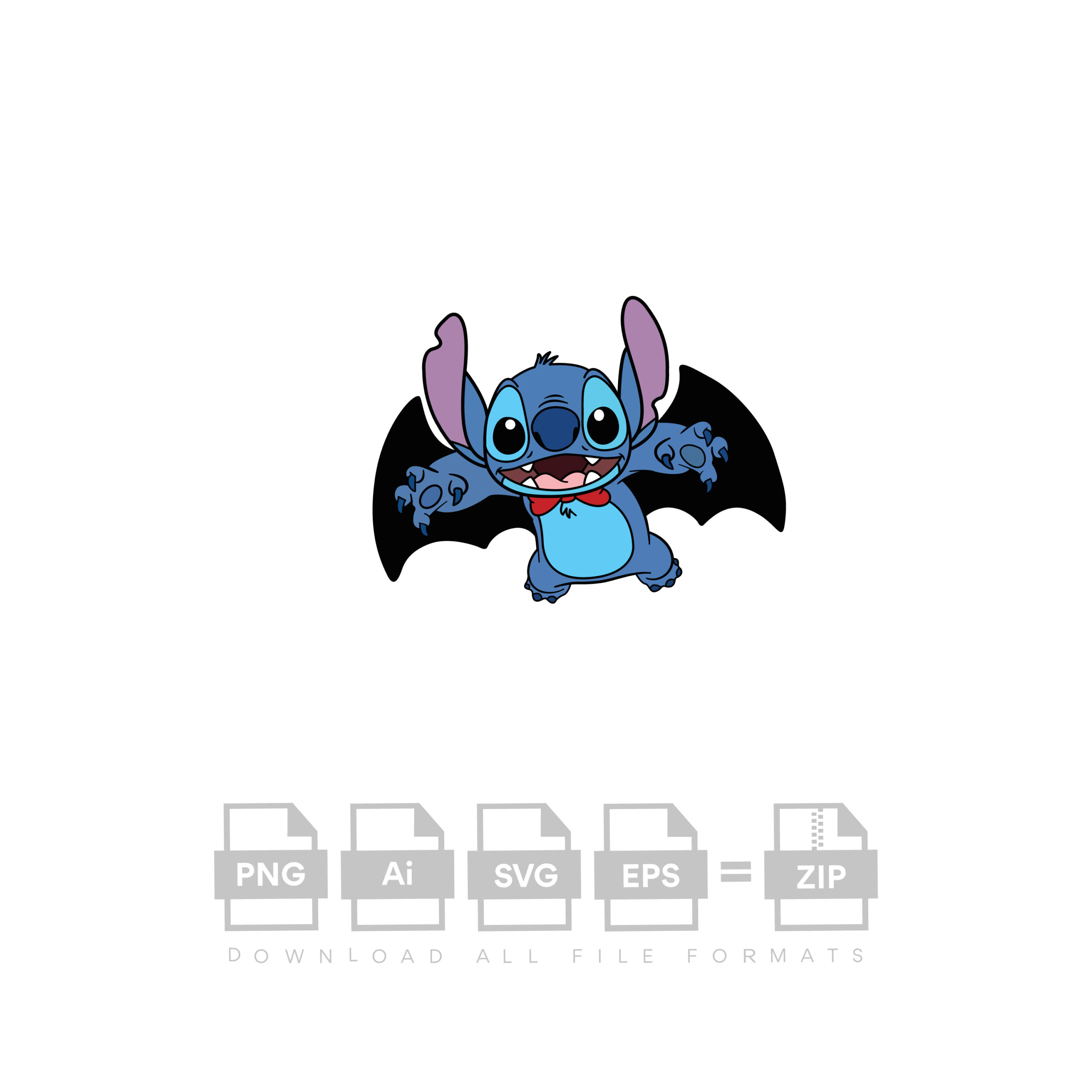 Stitch Vampire Bat Vector Halloween Vector Cut File Cricut Vector