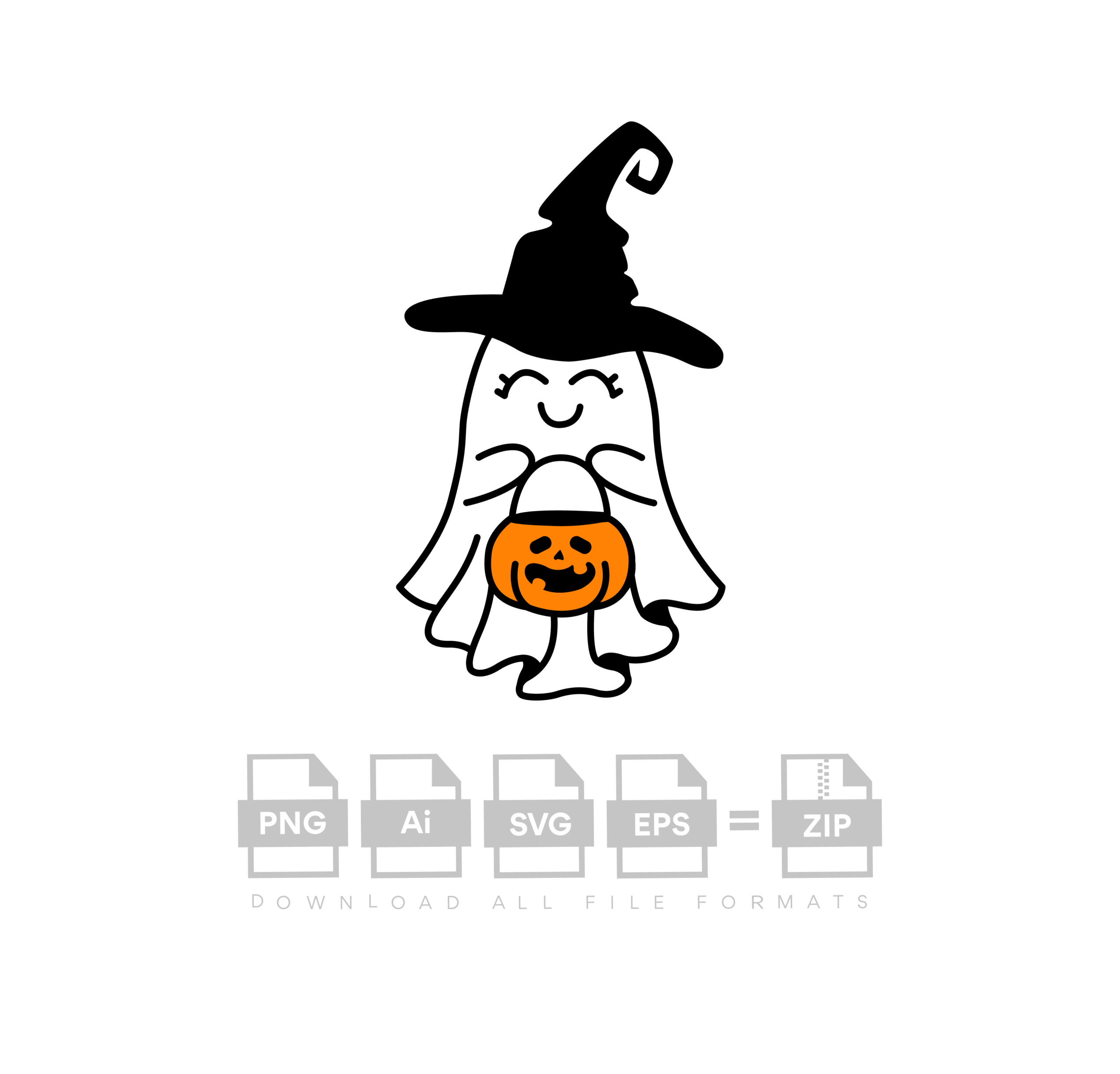 Trick Or  Treat Ghost Halloween Vector