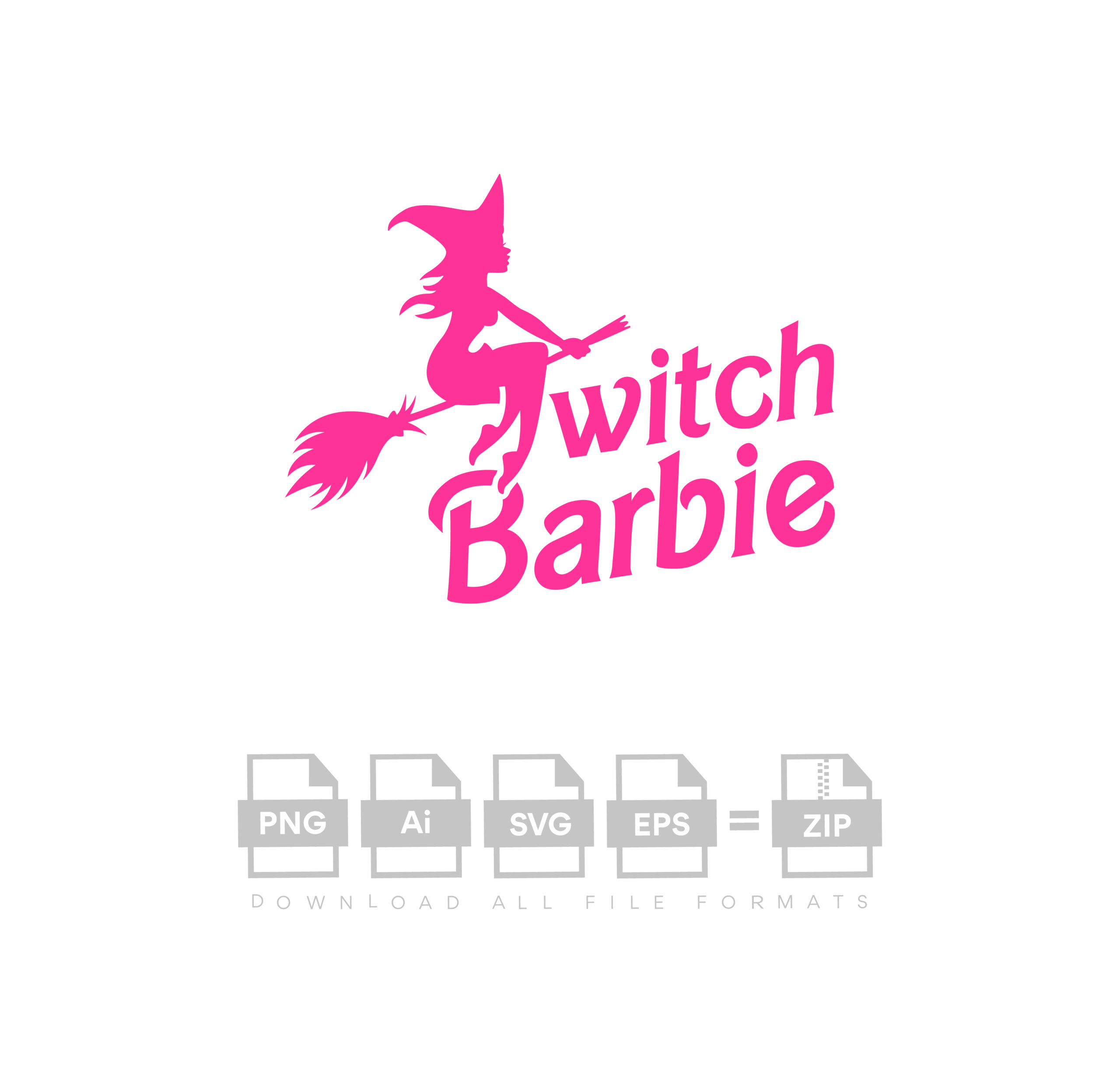 Witch Barbie Halloween Vector