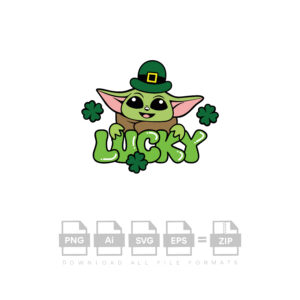 Baby Yoda Lucky Vector St Patricks Day Vector