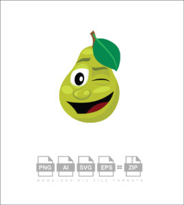 Cartoon Pear Fruit Vector