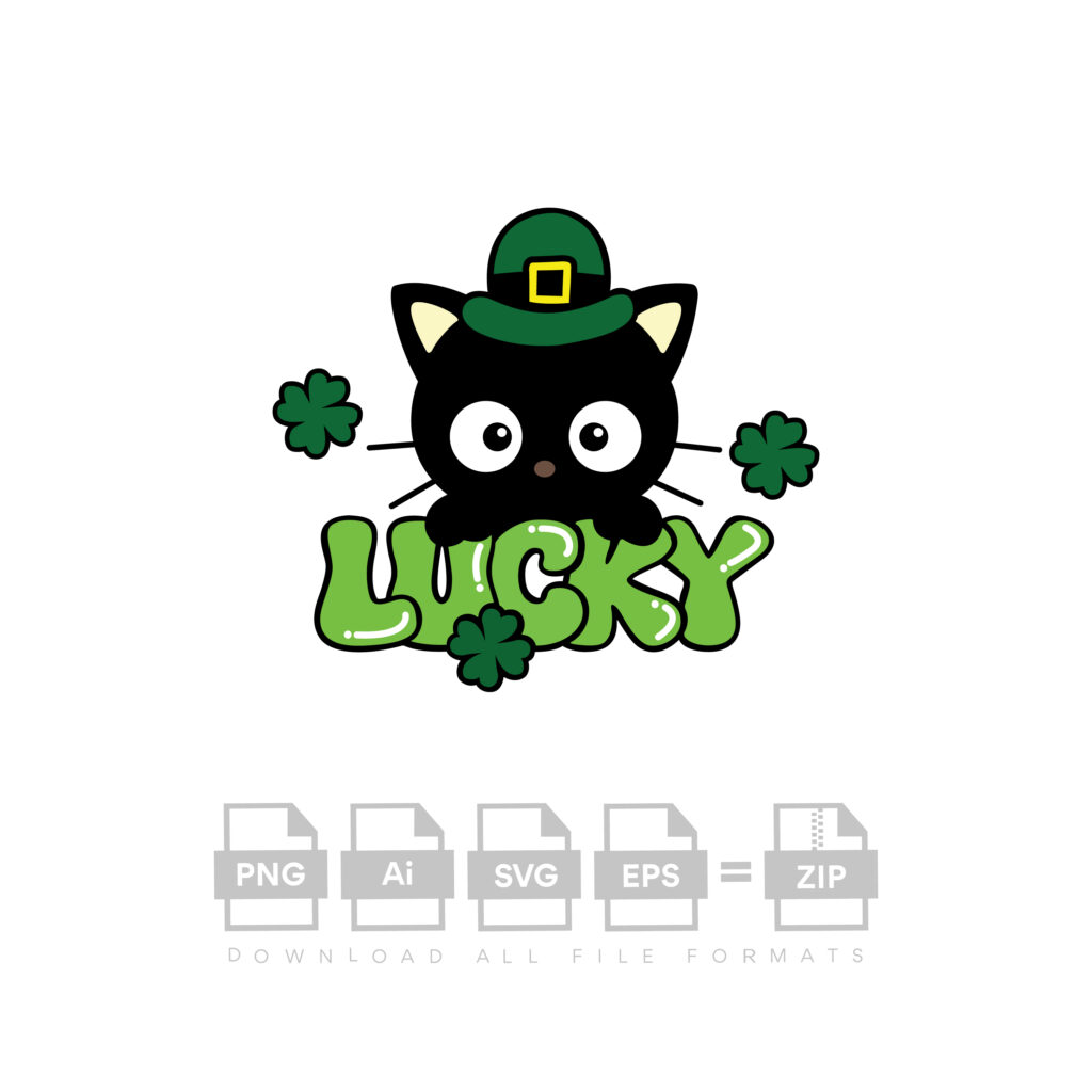 Chococat Lucky Vector St Patricks Day Vector - Design Shop by ...