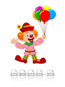 Clown Circus Cartoon Vector