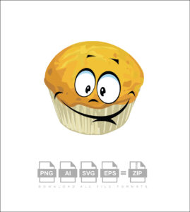Cup Cake Muffin Cartoon With Arrogant Vector
