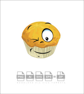 Cute Muffin Cartoon With Arrogant Vector