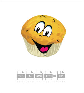 Cute Sweet Muffin Cartoon With Arrogant Vector
