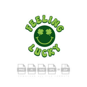 Feeling Lucky Vector Miley Face Vector St  Patricks Day Vector