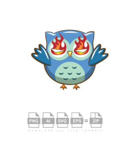 Fire Eyes Owl Vector