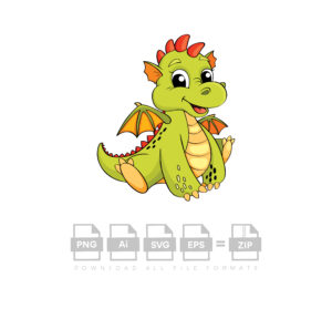 Funny Cartoon Dinosaur Vector