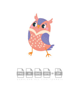 Funny Kawaii Owl Vector