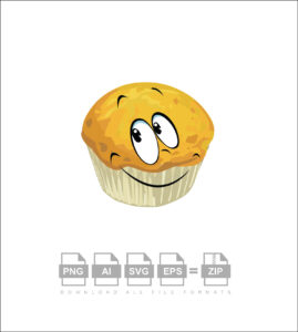 Funny Look Muffin Cartoon With Arrogant Vector