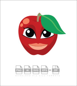 Happy Apple Vector