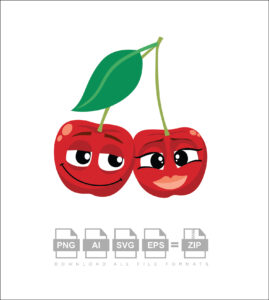 Happy Cherry Cartoon Vector