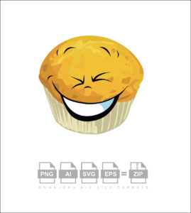Happy Muffin Cartoon With Arrogant Vector