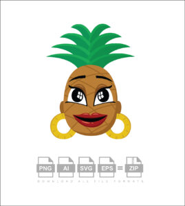 Happy Pine Apple Vector