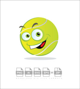 Happy Tennis Ball Vector