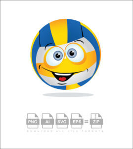 Happy Volleyball Vector