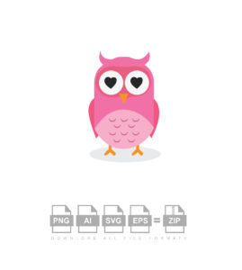 Heart Owl Vector