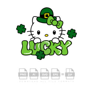 Hello Kitty Lucky Vector St Patricks Day Vector