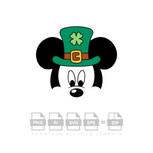 Mickey Mouse Vector St Patricks Day Vector Cut File Cricut Cut Vector