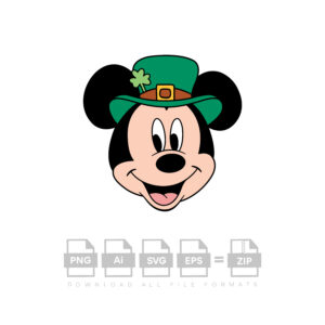 Mickey Mouse Vector St Patricks Day Vector Cut File Cricut Vector