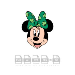 Minnie Mouse St Patricks Day Vector Cut File Cricut Vector