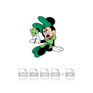 Minnie Mouse Vector St Patricks Day Vector Cut File Cricut Cut Vector