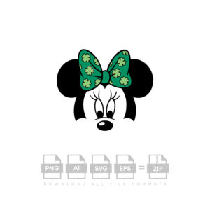 Minnie Mouse Vector St Patricks Day Vector Cut File Cricut Vector