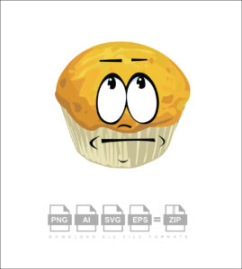 Muffin Cartoon With Arrogant Vector
