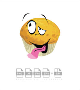 Naughty Muffin Cartoon With Arrogant Vector