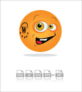 Orange Football Cartoon Vector