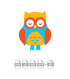Owl Vector In Rainbow Color
