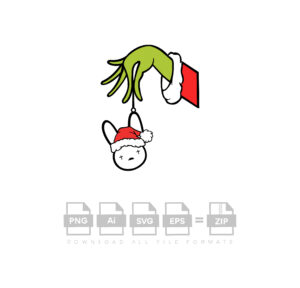 Bad Bunny Vector Grinch Hand Vector Christmas Cut File Cricut Vector