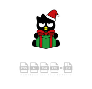 Badtz Maru With Christmas Gift Vector