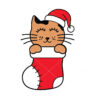 Cat In Christmas Stocking Vector